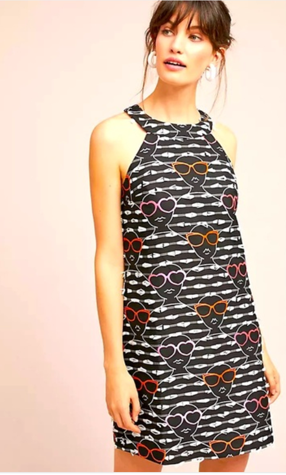 Hutch Anthropologie Sunglass Girl Shift Dress Black